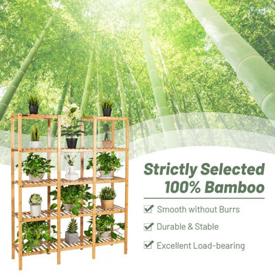 56" Multifunctional Bamboo Shelf Storage Flower Plant Stand Home Display Storage Rack