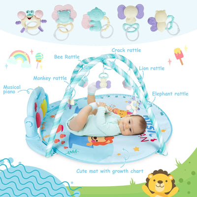 Baby Activity Play Mat with 5 Hanging Sensory Toys