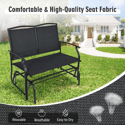 Iron Patio Rocking Chair Swing Chair Lounge Glider for Garden Backyard Pool