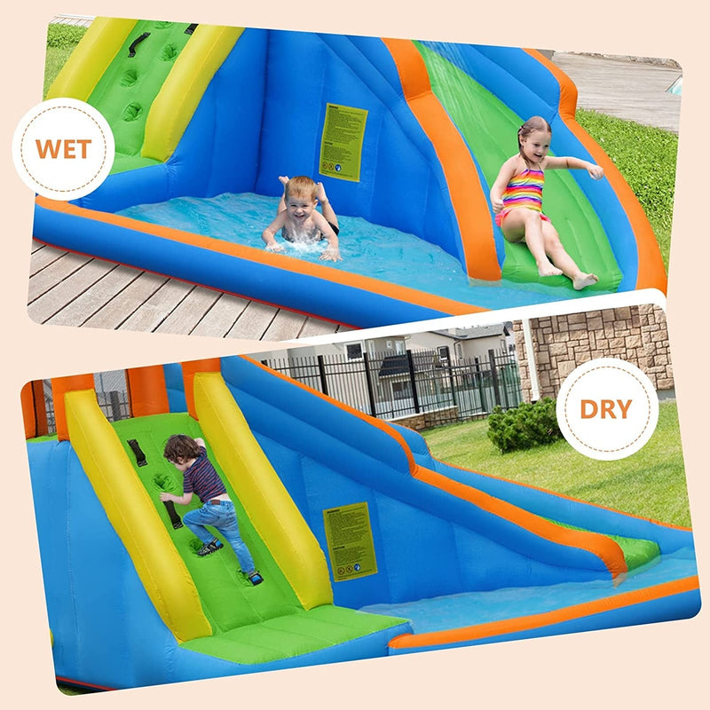 Kids Inflatable Water Slide Bouncing House with Carrying Bag and 480W Blower