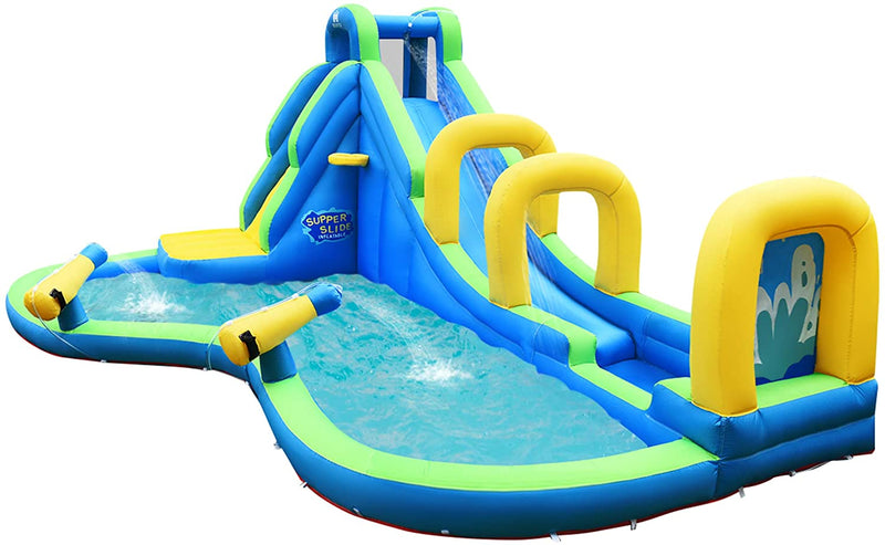 Backyard Water Slides Water Park with Blower for Kids