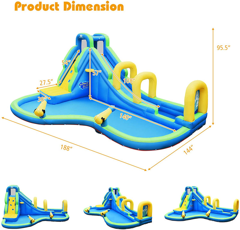 Backyard Water Slides Water Park with Blower for Kids