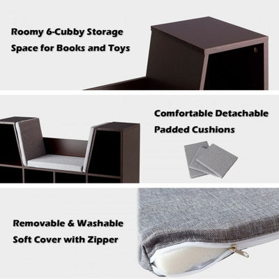 6-Cubby Kids Bedroom Storage Organizer