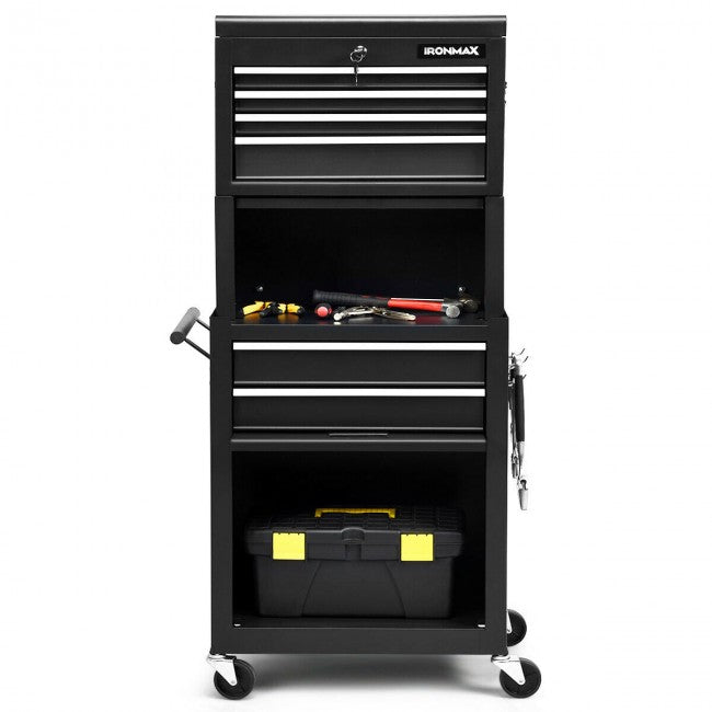 6-Drawer Rolling Tool Chest Removable Storage Cabinet Toolbox Organizer with Wheels and Lock