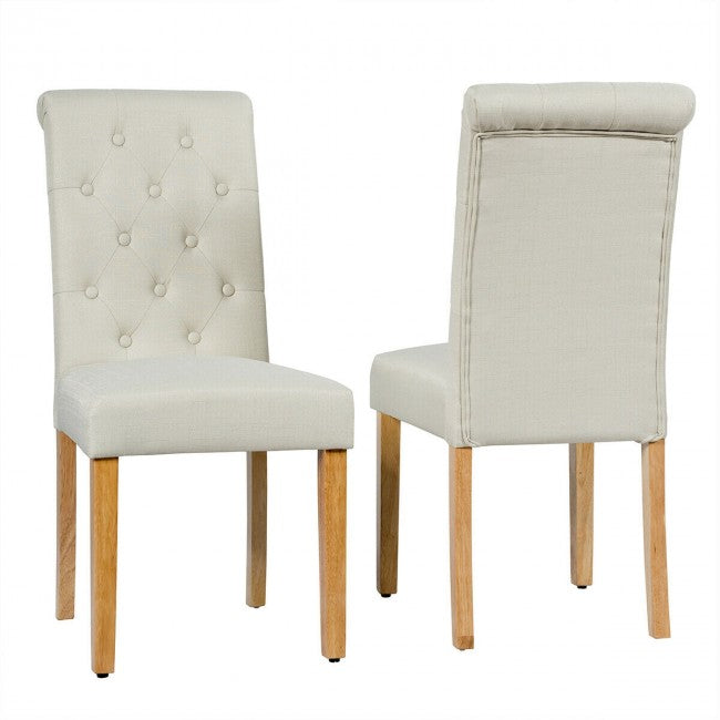 Set of 2 Tufted Dining Chairs