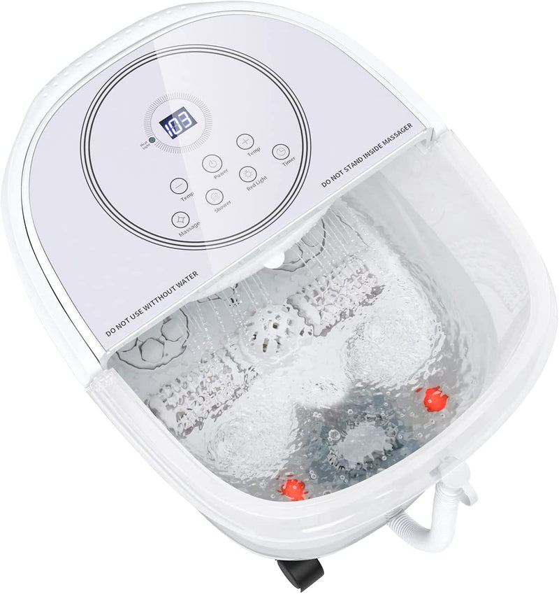 Shiatsu Foot Spa Bath Massager with Motorized Rollers and Heat, Electric Foot Soaker for Feet Stress Relief