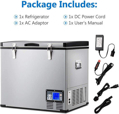 63 Quart Portable Car Refrigerator Compressor Travel Electric Car Cooler Freezer with LCD Display