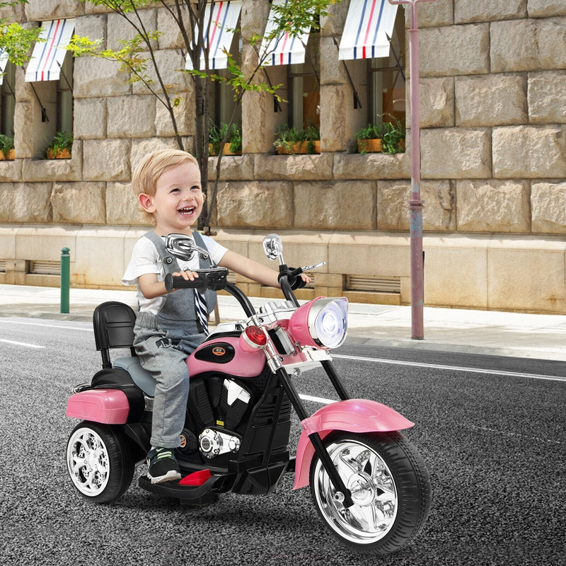 6V Kids Ride On Chopper Motorcycle 3 Wheel Battery Powered Trike with Headlight for Boys Girls Gift