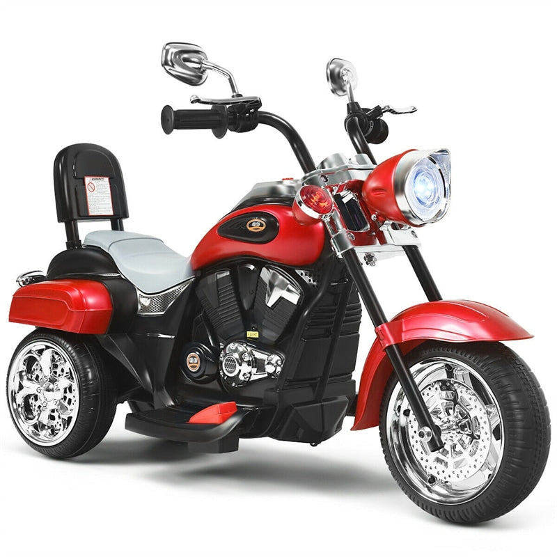 6V Kids Ride On Chopper Motorcycle 3 Wheel Battery Powered Trike with Headlight for Boys Girls Gift