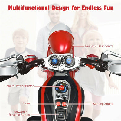 6V Kids Ride On Chopper Motorcycle 3 Wheel Battery Powered Trike with Headlight for Boys Girls Gift