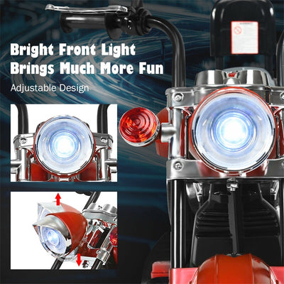 6V Kids Ride On Chopper Motorcycle 3 Wheel Battery Powered Trike with Headlight for Boys Girls Gift