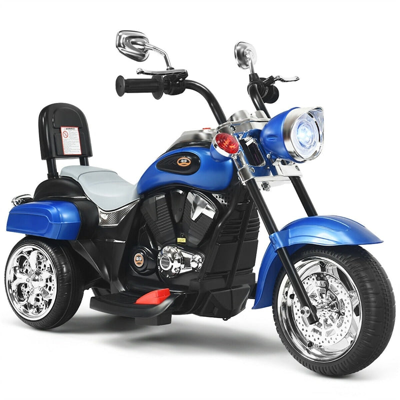 6V Kids Ride On Chopper Motorcycle 3 Wheel Battery Powered Trike with Headlight for Boys Girls Gift