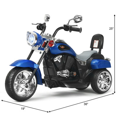 6V Kids Ride On Chopper Motorcycle 3 Wheel Battery Powered Trike with Headlight for Boys Girls Gift