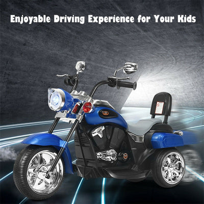 6V Kids Ride On Chopper Motorcycle 3 Wheel Battery Powered Trike with Headlight for Boys Girls Gift