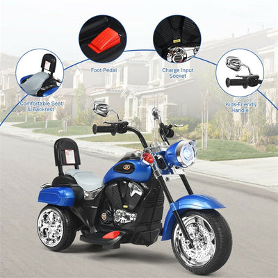 6V Kids Ride On Chopper Motorcycle 3 Wheel Battery Powered Trike with Headlight for Boys Girls Gift