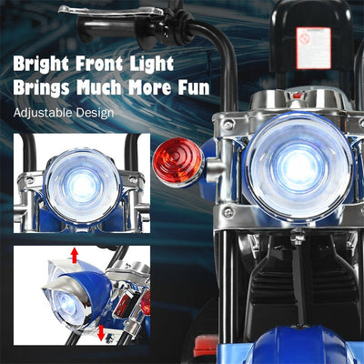 6V Kids Ride On Chopper Motorcycle 3 Wheel Battery Powered Trike with Headlight for Boys Girls Gift