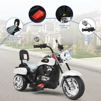 6V Kids Ride On Chopper Motorcycle 3 Wheel Battery Powered Trike with Headlight for Boys Girls Gift