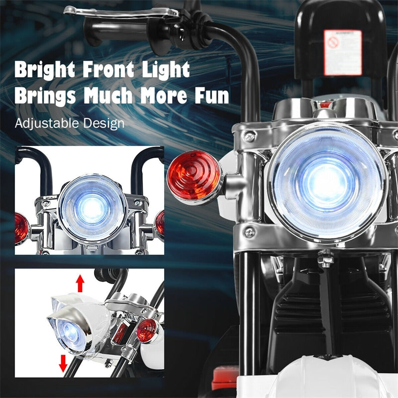 6V Kids Ride On Chopper Motorcycle 3 Wheel Battery Powered Trike with Headlight for Boys Girls Gift