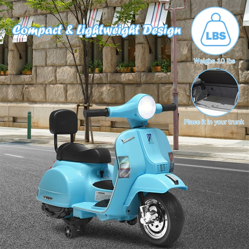 6V Battery Powered Kids Ride On Vespa Scooter Motorcycle for Toddler