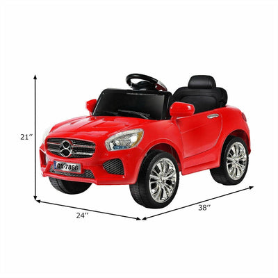 6V Battery Powered Kids Ride On Car with Remote Control and LED Lights