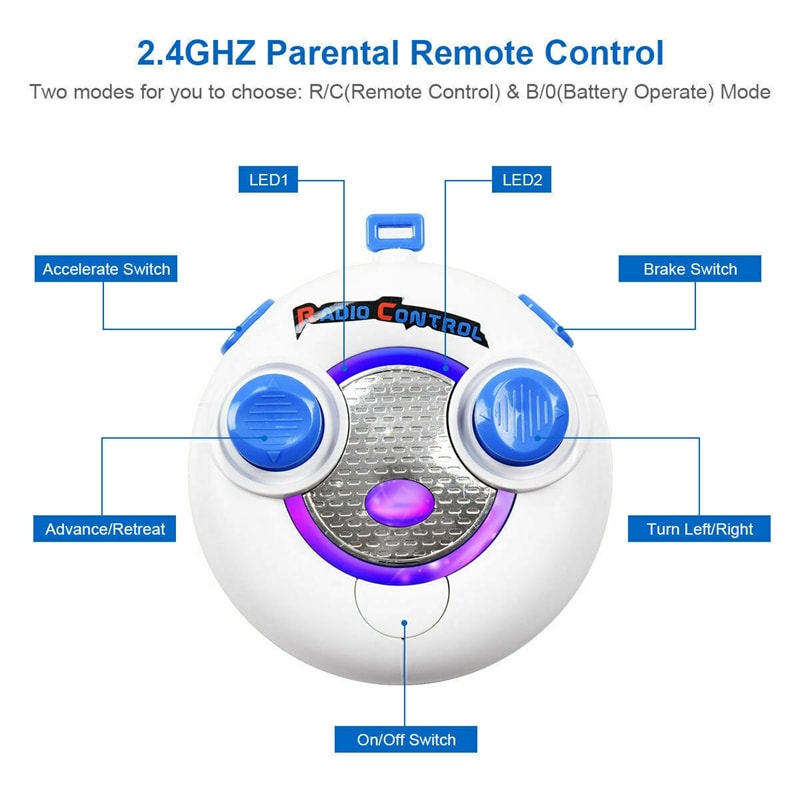 6V Battery Powered Kids Ride On Car with Remote Control and LED Lights