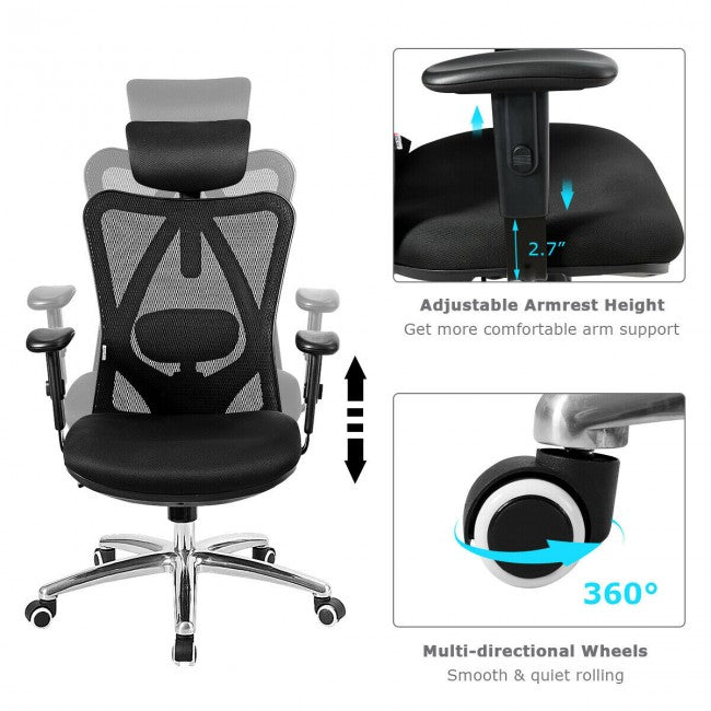 Chairliving - Mesh Swivel High Back Office Chair with Adjustable Height
