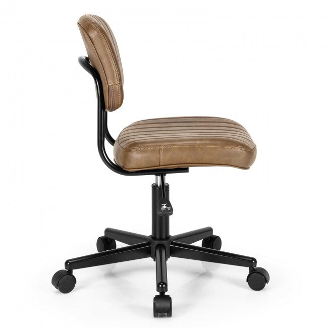 Chairliving - PU Leather Adjustable Office Chair Swivel Task Chair with Backrest