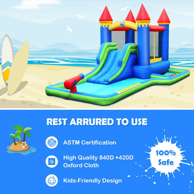 Inflatable Bounce House Castle Water Slide with Climbing Wall