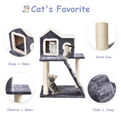 36'' Cat Tree Pet Tower Kitty Condo with Scratching Posts Ladder