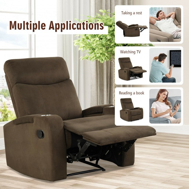 Single Recliner Chair Adjustable Sofa Lounger Home Theater Recliner Sofa Furniture with Backrest and Thick Seat Cushion