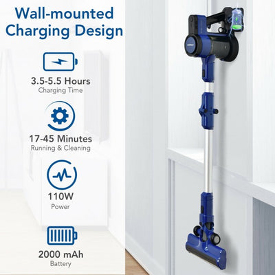 3-in-1 Handheld Cordless Stick Vacuum Cleaner Wall-Mounted Vacuum for Pet Hair Car Carpet