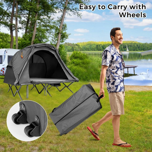 2-Person Outdoor Camping Tent with External Cover-Green
