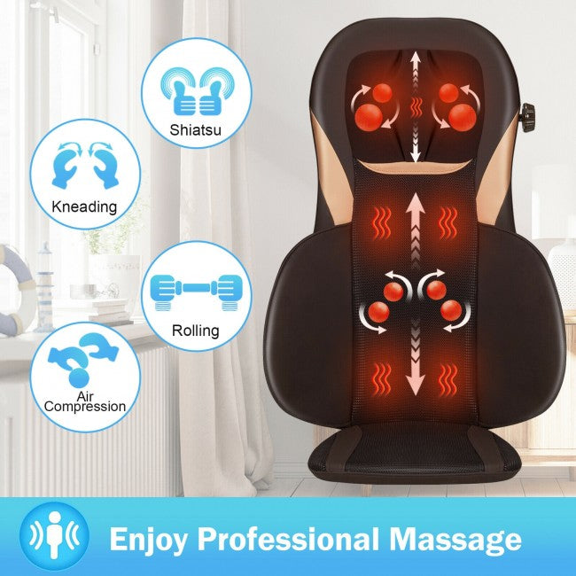 Shiatsu Neck & Back Massager Full Body Kneading or Rolling Massage with Heat and Adjustable Compression