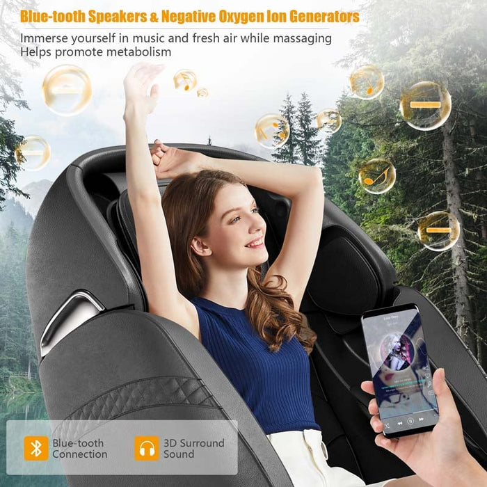 SL Track Full Body Massage Chair, Zero Gravity Massage Recliner with Negative Ion Generators