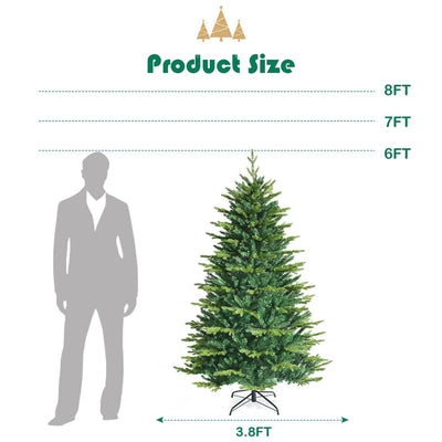 6ft Pre-lit Hinged Artificial Christmas Tree with APP Controlled LED Lights