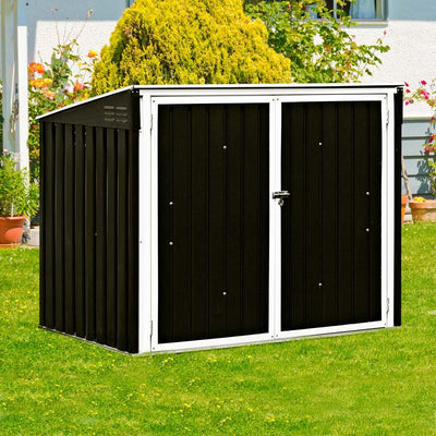 6x3FT Horizontal Metal Storage Shed Outdoor Multi-function Storage Cabinet for Garden Yard