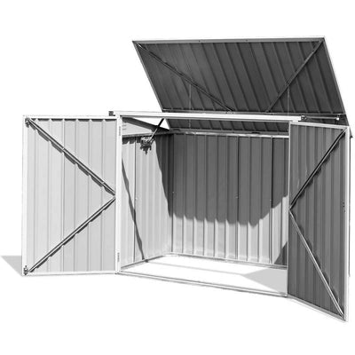 6x3FT Horizontal Metal Storage Shed Outdoor Multi-function Storage Cabinet for Garden Yard