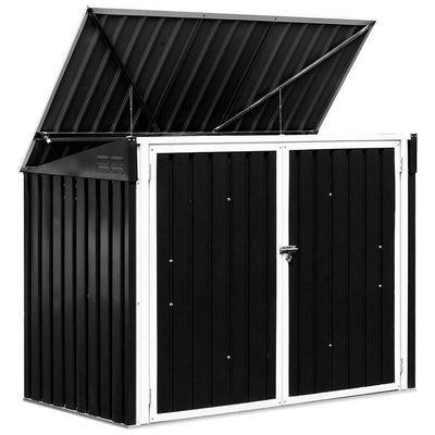 6x3FT Horizontal Metal Storage Shed Outdoor Multi-function Storage Cabinet for Garden Yard