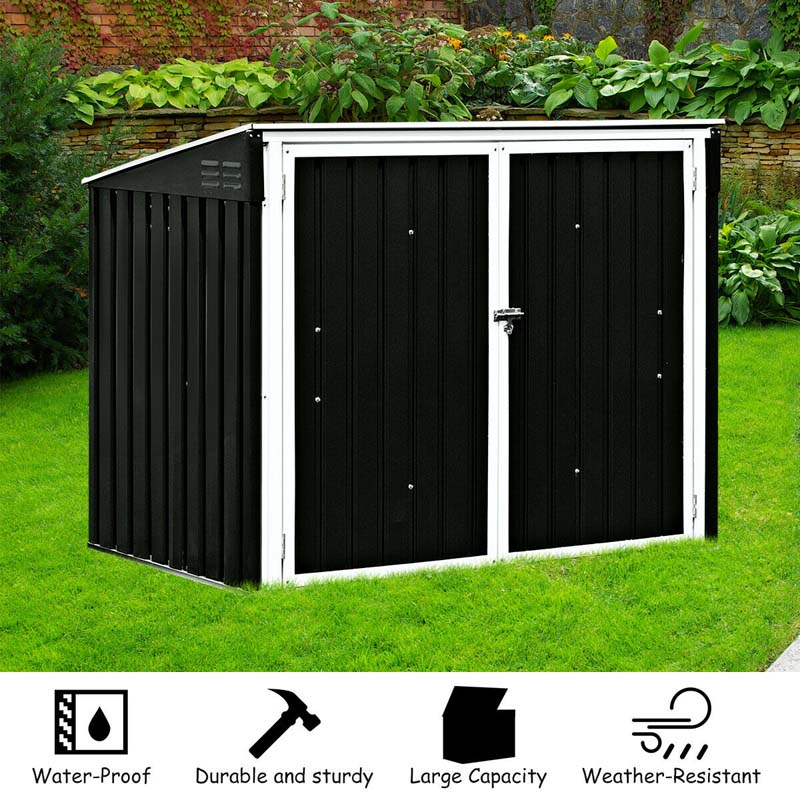 6x3FT Horizontal Metal Storage Shed Outdoor Multi-function Storage Cabinet for Garden Yard