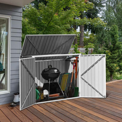 6x3FT Horizontal Metal Storage Shed Outdoor Multi-function Storage Cabinet for Garden Yard
