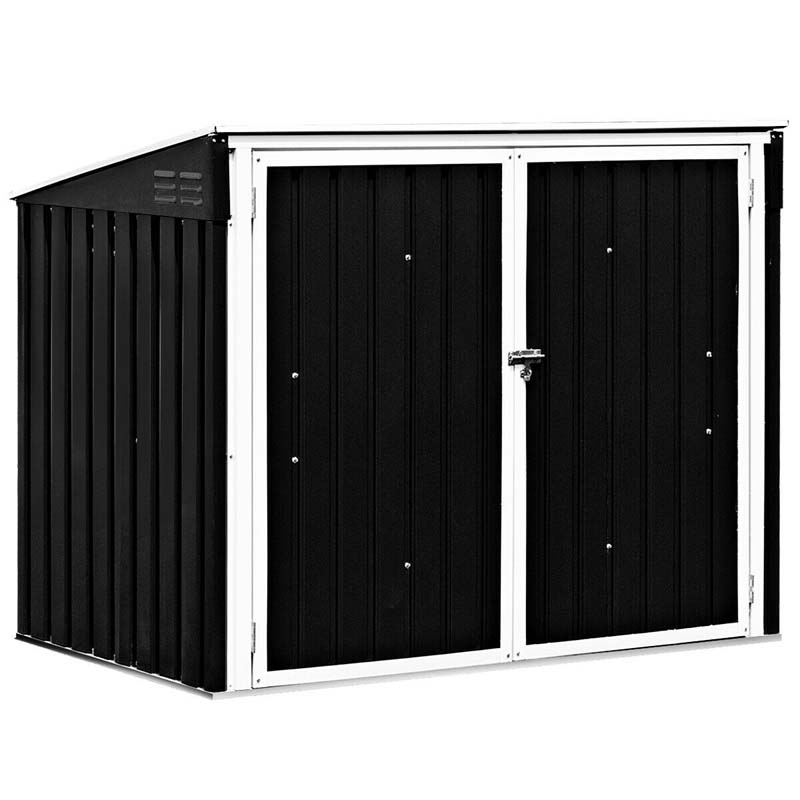 6x3FT Horizontal Metal Storage Shed Outdoor Multi-function Storage Cabinet for Garden Yard