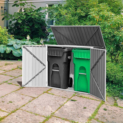 6x3FT Horizontal Metal Storage Shed Outdoor Multi-function Storage Cabinet for Garden Yard