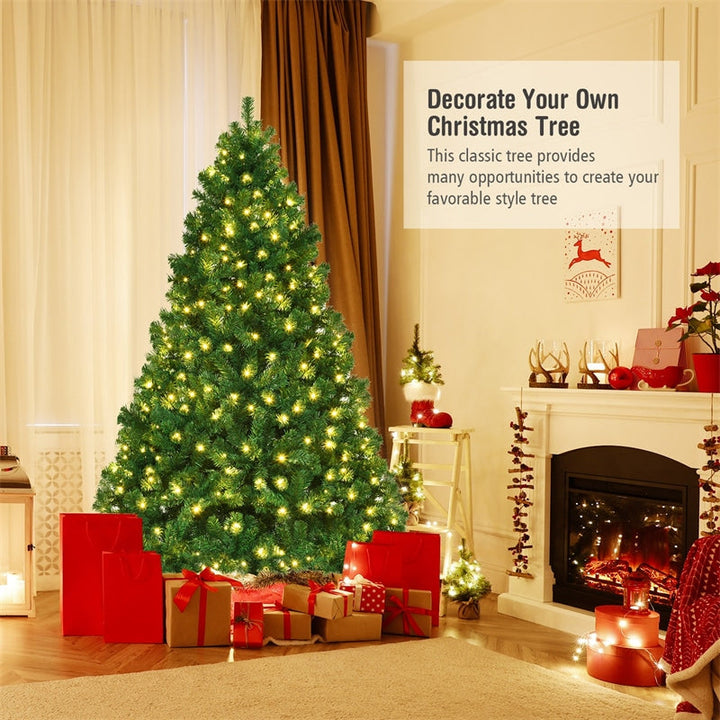 7.5FT Pre-Lit Hinged Spruce PVC Artificial Christmas Tree with 400 LED Lights