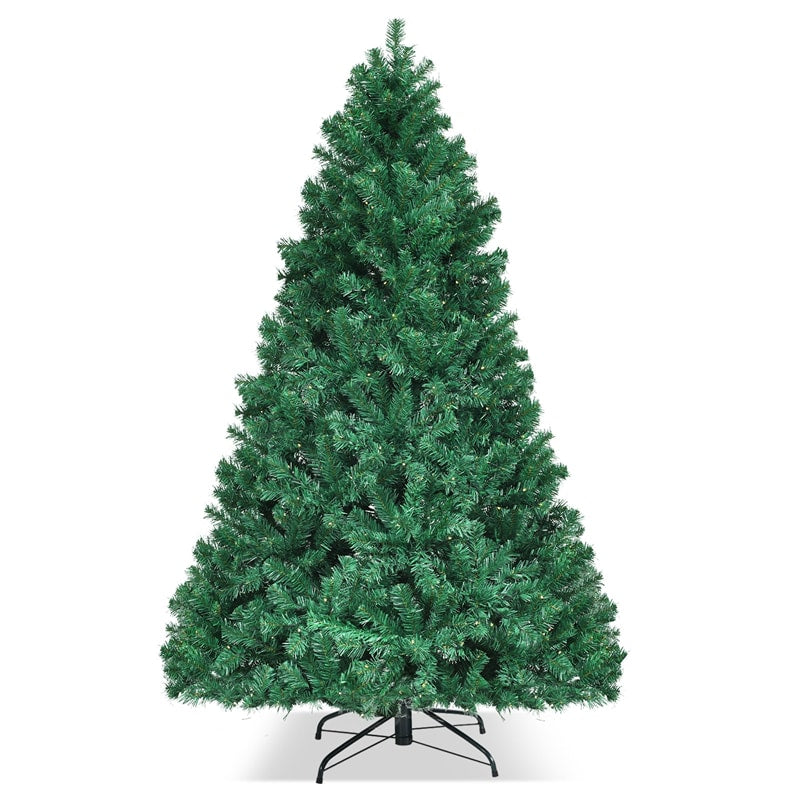 7.5FT Pre-Lit Hinged Spruce PVC Artificial Christmas Tree with 400 LED Lights