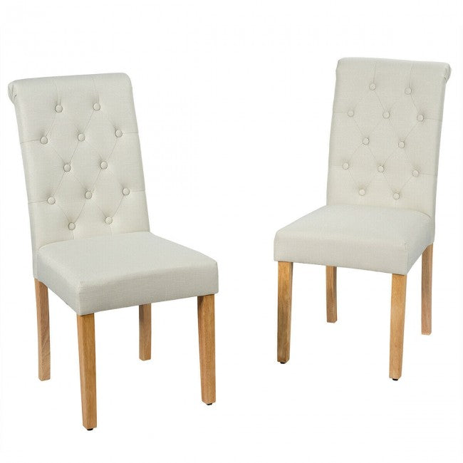 Set of 2 Tufted Dining Chairs
