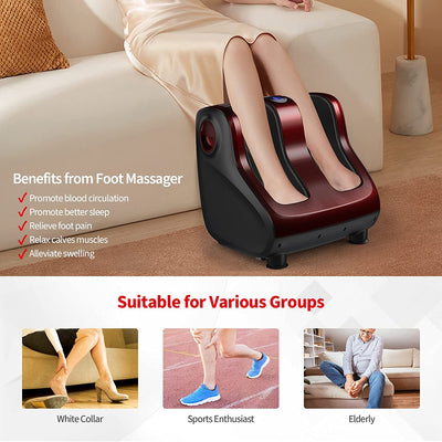 Shiatsu Foot and Calf Massager with Kneading and Heating for Plantar Fasciitis