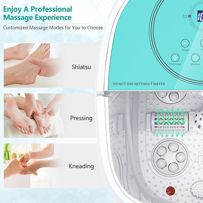 Shiatsu Foot Spa Bath Massager with Motorized Rollers and Heat, Electric Foot Soaker for Feet Stress Relief