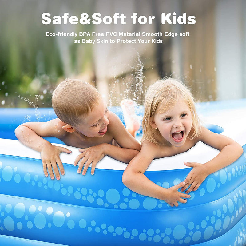 120" x 72" x 22" X-Large Thickened Inflatable Swimming Pool for kids