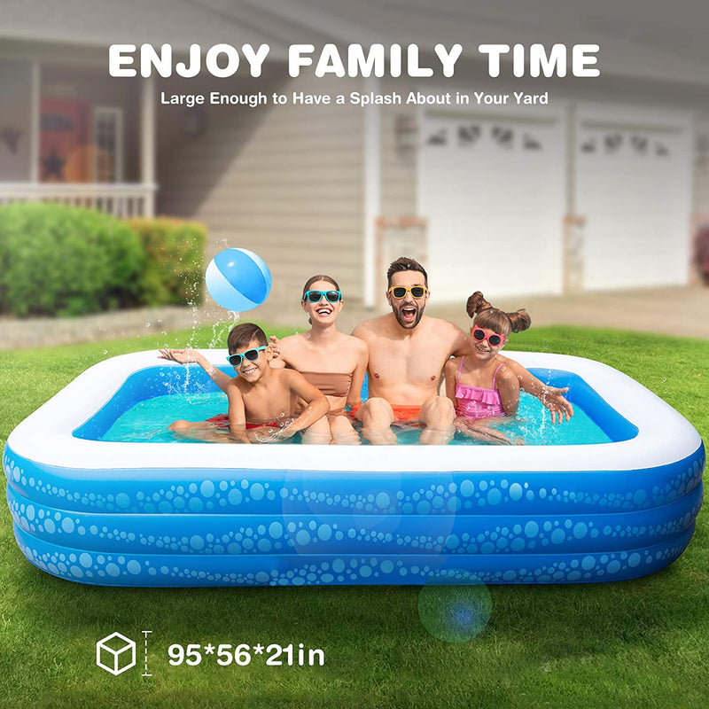 120" x 72" x 22" X-Large Thickened Inflatable Swimming Pool for kids