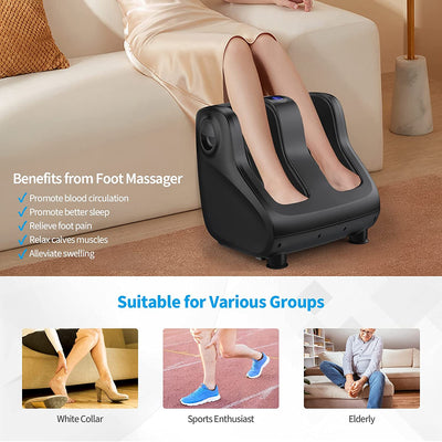 Shiatsu Foot and Calf Massager with Kneading and Heating for Plantar Fasciitis